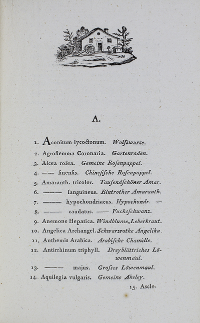 Abbildung aus Podmaniczky, Pflanzen des Botanischen Gartens zu Aszod Abbildung aus Podmaniczky, Pflanzen des Botanischen Gartens zu Aszod