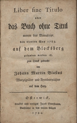 Liber sine titulo oder das Buch ohne Titul Liber sine titulo oder das Buch ohne Titul