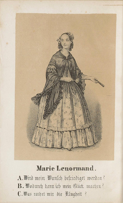 Cover der Bildnisse "Der untrügliche Wahrsager : interessantes Orakelspiel : Vermächtniß der Madame Marie Lenormand in Paris" Cover der Bildnisse "Der untrügliche Wahrsager : interessantes Orakelspiel : Vermächtniß der Madame Marie Lenormand in Paris"