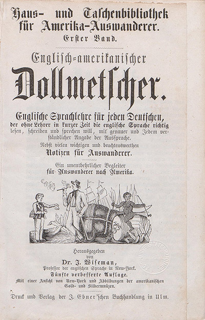 Die Titelseite zeigt eine Vignette mit einem Pfeife rauchenden Mann und einem Junge, der ihm Feuer gibt; neben dem Mann, auf einem Fass sitzend, ist ein dunkelhäutiger Mann mit Pfeife und einer Tabakpflanze in Händen zu sehen. Die Titelseite zeigt eine Vignette mit einem Pfeife rauchenden Mann und einem Junge, der ihm Feuer gibt; neben dem Mann, auf einem Fass sitzend, ist ein dunkelhäutiger Mann mit Pfeife und einer Tabakpflanze in Händen zu sehen.