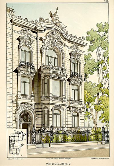Fassadenansicht eines prächtigen Gründerzeitbaus in Berlin Fassadenansicht eines prächtigen Gründerzeitbaus in Berlin