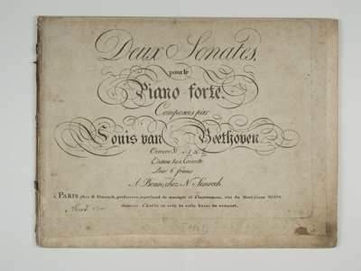Umschlag der Die von Beethoven autorisierten und korrigierten Ausgabe der beiden Klaviersonaten G-Dur und d-Moll („Der Sturm“) aus op. 31 von 1803